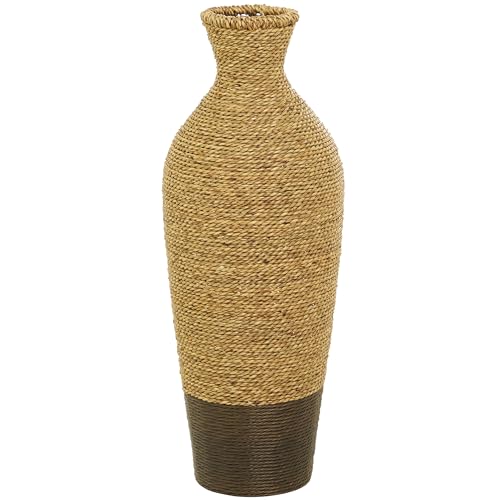 Deco 79 Seagrass Handmade Decorative Vase Tall Woven Floor Centerpiece Vase, Vase for Home Decoration 10" x 10" x 28", Brown - size: 10" x 10" x 28"