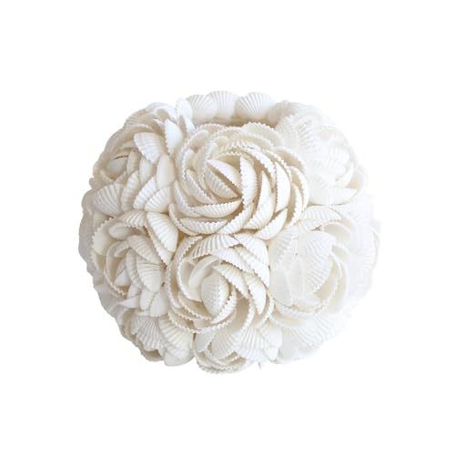 Handmade Seashell Rose Candle Holder, Natural White Shell Tealight & Votive Holder, Coastal Beach House Decor, 2 Sizes (Large (4.3 in Diameter)) - size: Large (4.3 in diameter)