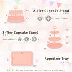 Pack of 10 NWK Cake Stand Set, with 3 x Two-Tier and 3 x Three-Tier Cupcake Stands, 4 x Appetizer Trays, 1 x Tablecloth for Birthday Bridal Baby Shower Party (Colorful) - color: Colorful