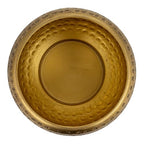 Creative Co-Op Round Hammered Metal Container with Butterfly Finial, Brass Finish - style: Butterfly