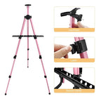 RRFTOK Art Easel Stand for Painting and Sign - Aluminum Adjustable Easels for Painting Canvases Height from 17 to 66 Inch,Carry Bag for Table-Top/Floor Drawing and Displaying.Gift for Women(Red). - style: 66Pink 1-pack