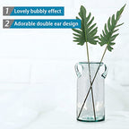 MDLUU Decorative Glass Vase 11" Tall, Bubble Air Flower Vase with Handles, Handblown Jug Vase for Dining Room, Bedroom, Bathroom, Mantel - size: 11" Tall