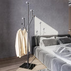 Sturdy Coat rack,Coat tree freestanding heavy duty with Marble Base,Metal standing coat rack for Bedroom,Entrance,Modern clothes hanger stand for Coats,Hats,Bags (black) - style: black-tree hook