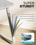 SAIJI TV Tray Table - Heavy Duty Extra Large TV Tray, Upgraded TV Dinner Trays for Eating Snack Food, Tilt & Height Adjustable TV Tray Laptop Desk for Sofa & Bedside Small Table - color: Grey