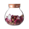 VASANA Airtight Clear Round Glass Jar with Cork Tea Caddy Container Vase Eco Bottle Small Ball Moss DIY Canister for Kitchen Storage Home Decoration 500ml 17oz