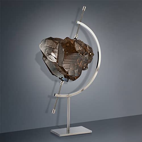 JUXYES Silver Toned Sphere Holder Caliper Stand, Hold 1-1/2 to 5, Caliper Style Display Stand for Mineral, Ornament, Gem, Shell, Coin, etc - color: Silver, size: M