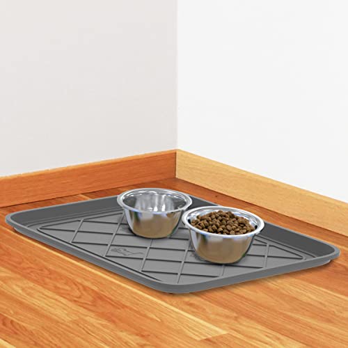 All Weather Boot Tray - Small Water Resistant Plastic Utility Shoe Mat for Indoor and Outdoor Use in All Seasons by Stalwart (Grey) - color: Gray