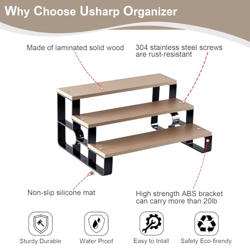Perfume Stand Organizer for Men,3 Tier Display Riser,Display Shelf for Bedroom,Dresser,Wooden Shelf Cologne Stand for Party,Makeup,Figures,Cupcake,Dessert,Gift(Walnut,Width=14") - color: Walnut, size: 3 Tiers-width=14"