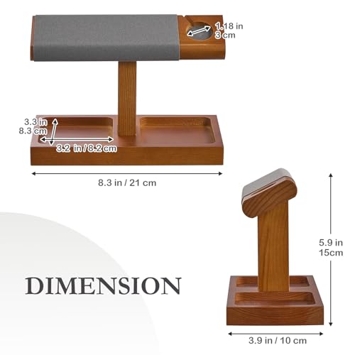 ProCase Wood Watch Display Stand Holder for Men, Wristwatch Tower with T-Bar Design, Hanging Watch Rack, Wooden Wrist Watch Tree - color: Brown, size: 1-Tier