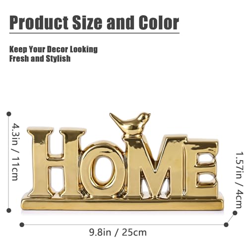 Gold Love Sign Statue - Personalized Home Decor, Bird Sculpture for Living Room, Bedroom, Desktop & Cabinets - color: Gold, style: Home
