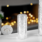 WGVI Hurricane Candle Holder Sleeve, W: 4", Ht: 10", Silver Speckled Glass Cylinder Open Both Ends, Chimney Tube Shade, 1 Piece - size: 4x10"H