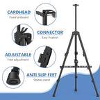 Art Painting Display Easel Stands - Portable Adjustable Aluminum Metal Tripod Artist Easels with Bags, Extra Sturdy for Table-Top/Floor Painting, Drawing, and Displaying, Black 4 Pack - style: Black - 4pack