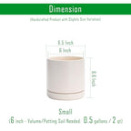 D'vine Dev Set of 2 Plants Pots, 6.5 Inch Ceramic Planter Pot for Plants with Drainage Hole and Saucer, Oatmeal, 94-V-C-8 - color: Oatmeal, size: 6 Inch