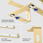 BESIGN LS03 Aluminum Laptop Stand, Ergonomic Detachable Computer Stand, Riser Holder Notebook Stand Compatible with Air, Pro, Dell, HP, Lenovo More 10-15.6" Laptops, Gold - color: F-Gold