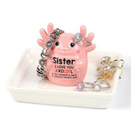 Sister Gifts: Pink Axolotl Ring Holder - Sister I Love You Axolotl - Gifts for Sisters Mother's Day, Birthday, Christmas & Wedding, Jewelry Organizer for Rings Bracelets Earrings Neckalce - style: Axolotl Sister