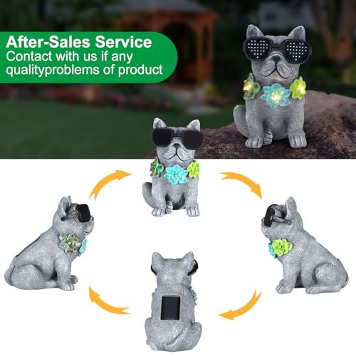 Solar Garden Statues Dog with Succulent and LED Lights Birthday Gifts for Women Mom Grandma Solar Outdoor Decor for Patio Backyard Yard Lawn Decoration-Unique Housewarming Gifts - style: Dog