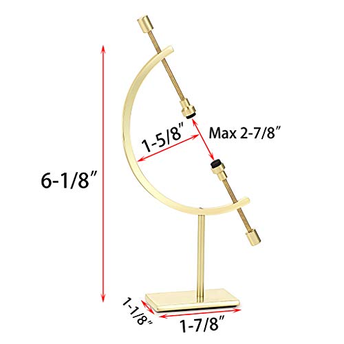 JUXYES Golden Toned Sphere Holder Caliper Stand, Caliper Style Display Stand For Mineral, Ornament, Gem, Shell, Coin, etc (S) - color: Gold, size: S