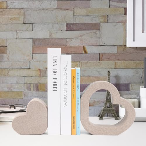 Heavy Duty Book Ends for Shelves,Stylish Set of 2 Decorative Bookends for Heavy Books,Resin Decor Book Stopper,Ideal for Any Shelf Desk,Aesthetic Decor for Book Holder,Home,Office, Library-Sandstone - style: 808 (Sandstone )