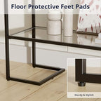 Cozy Castle 52" Entryway Table, 2-Tier Narrow Console Table with Tempered Glass & Sturdy Metal Frame, Modern Sofa Table with Storage Shelves for Entryway, Hallway, Foyer, Living Room, Black - color: Black Metal Frame