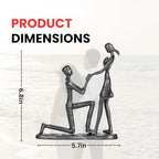 Iron 6th Anniversary Wedding Gifts for Her, Handcrafted Iron Sculpture Staute Ornament Figurine for Couples Romantic Figurines, Proposal Gifts Wedding Decor - style: Proposal