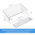 Acrylic Monitor & Laptop Stand Riser - Clear Computer & Laptop Stand for Desk - Compatible with iMac, MacBook & All Notebooks - White Aesthetic Decoration for Office & Home - style: 12.5''