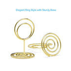 Jofefe 20pcs Mini Place Card Holders, Cute Table Number Holders, Small Size Table Card Holder Tables Number Stands, Wire Photo Picture Menu Clips for Wedding centerpieces, Anniversary Party (Gold) - color: Gold