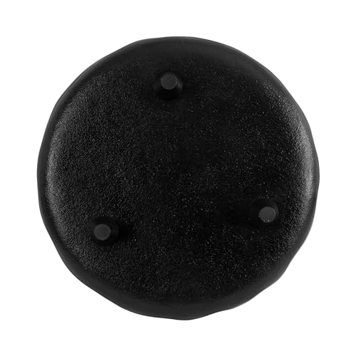 Kate and Laurel Alessia Modern Decorative Scalloped Round Footed Metal Tray; 16 Inch Diameter; Black; Transitional Food-Safe Cast Aluminum Pedestal Tray with Rough Texture and Deckled Edge - color: Black