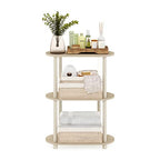 Furinno Turn-N-Tube No Tools 3-Tier Modern Oval Side Display Rack, Bauhaus Oak/Beige - color: Bauhaus Oak/Beige, size: 3-Tier Oval