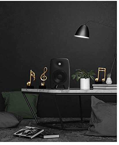 3Pcs Musical Sculptures Music Note Figurine Statue Decorative Ornaments Art Decor for Living Room Bedroom TV Cabinet Gift (Gold)