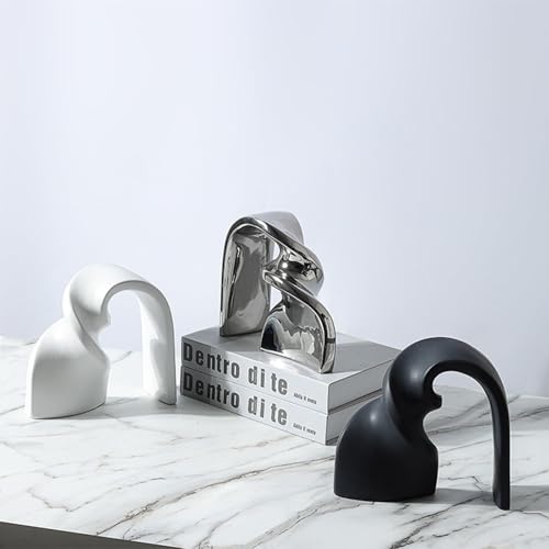 Cool Stuff to Put on Shelves Abstract Art Sculpture Decoration Decoration Living Room for Bedroom Table Decoration Office Apartment Sculptures and Statues Decor Room Decor Aesthetic(Silver) - color: Silver