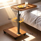 Adjustable Height Couch Tables that Slide Under Sofa, 360° Swivel Modern Tv Tray Table with Wheel, C Shaped End Table for Couch, C Table for Small Place, Perfect for Livingroom, Bedroom - style: Rectangle-Adjustablle Height