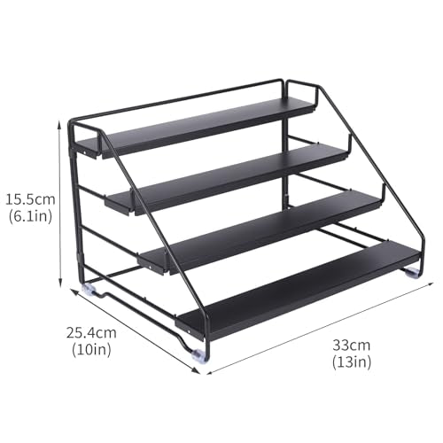 Cologne Organizer for Men, 4 Tier Perfume Stand, Metal Display Riser Stand, Dresser Organizer with Anti-Slip Washers,Display Stand Shelf for Fragrance, Skincare, Figurine, Dessert