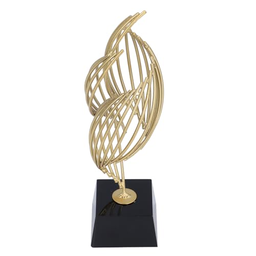 Metal Abstract Decorative Sculpture, Simple, Modern, Beautiful, Modern Luxury Metal Abstract Statue with Base for Desk Shelf Decor (Classic Black) - size: Classic Black