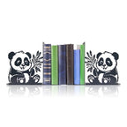 Cute Panda Decorative Bookends - Good Panda Gifts for Girls and Boys Book Ends with - Durable Design, Compact Home Décor Accents