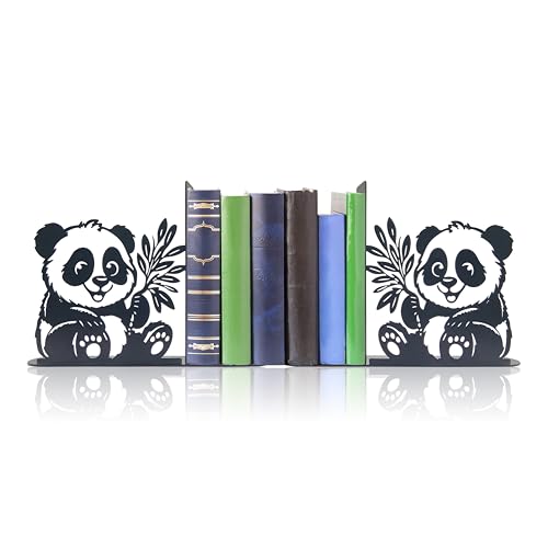 Cute Panda Decorative Bookends - Good Panda Gifts for Girls and Boys Book Ends with - Durable Design, Compact Home Décor Accents