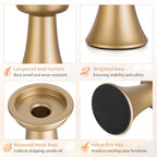 NUPTIO Gold Candlestick Holder for Centerpiece: Set of 6 Hurricane Taper Candle Holders with Glass Cylinder Sleeve - Bulk Brass Candles Stand for Thanksgiving Christmas Holiday Party Decor