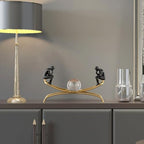 FUNSXBUG The Thinker Statue Thinking Man Statues with Crystal Ball Sculptures Collectible Figurine Home Decor Living Room Decoration Black