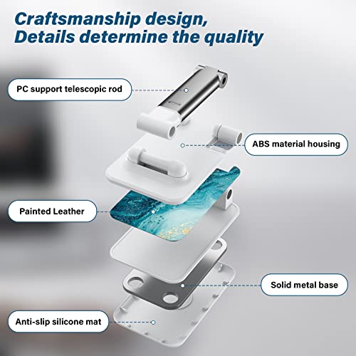 Foldable Phone Stand for Desk, Adjustable Angle of View, Suitable for iPhone, Samsung and Other Smart Phones, Blue Ocean - color: Blue Ocean