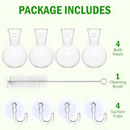 Bunmery 4 pcs Window Propagation Stations, Easy to Install Plant Propagation Bulbs with Suckion Cups, No Nails Wall Hanging Planter Propagation Station, Glass Plant Terrarium Vase - color: Clear Bulb, size: 4 PCS