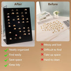 2 Pack Velvet Ring Display Stand, 50 Slots Ring Organizer Jewelry Display Tray, L-Shaped Holder Display for Selling Earrings, Black