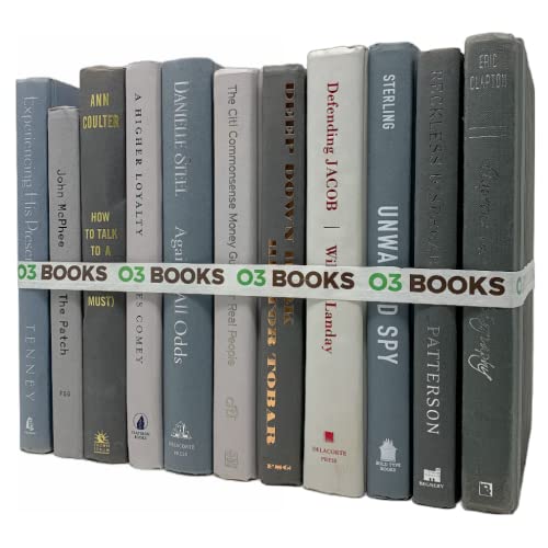 Curated Decorative Books Hardcover Décor Books for Home Décor, Choose Color, Interior Design, Office, Wedding Display, Instant Library, or Staging (Half Foot, Gray) - color: Gray, size: Half Foot