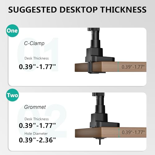 WALI Triple Monitor Mount - Extra Tall 3 Monitor Desk Mount for 13-49 Inch Ultrawide Screens, Up to 44 lbs, Fully Adjustable Heavy Duty Monitor Arm, VESA 75/100 mm (GSDM003-P), Black - size: 13"-49", style: Triple Arms