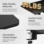 PEGZONE Desk Extender Tray, 28" x 12" Clamp On Desk Shelf, Desk Extension with Laptop Holder, Table Desk Arm Rest, Clamp On Keyboard Tray for Office and Home, Workstation Organizer, Large, Black - size: 28 x 12 inch, style: Black with laptop shelf
