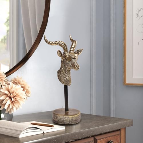 Handcrafted Resin Sculpture (Antelope)- Modern Home Decor Accent, Trending Living Room & Office Decor, Elegant Tabletop & Shelf Decor for Desk, Bookshelf, Nightstand - Unique Gift Idea - style: Antelope