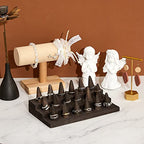 Juexica 18 Fingers Wood Ring Display Wooden Finger Ring Stand for Selling Jewelry Display Holder Showcase for Storage(Black Gray) - color: Black Gray