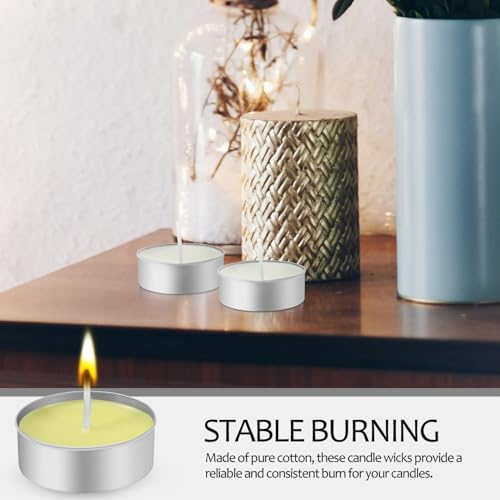 Operitacx 150pcs Aluminum Tea Lights Cups, Metal Tea Light Tins with 150 Pcs Candle Wicks Empty Candle Jars - size: 150Pcs