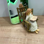 Book Figurine for Shelves Gifts for Women Readers Resin Reading Woman Statue Library Decor Book Lovers Gifts Small Figurine for Home Office Desk, Living Room Birthday Present for Reader Friend