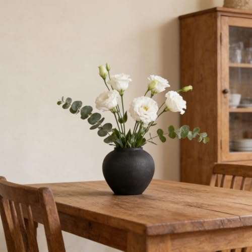 Rustic Ceramic Vase, 8.3" Black Farmhouse Tall Vase, Vintage Vases, Modern Terracotta Decor Vases for Home Decor, Living Room, Entryway, Table Centerpieces, Shelf, Kitchen, Housewarming Gifts - color: Black, size: 8.3in