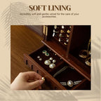 KINTNESS Magic House Style Black Walnut Wooden Jewelry Box - Solid Wood Large Jewelry Organizer with Secret Compartment for Women Girls, Jewelry for Bracelet, Necklace, Ring - style: Magic House Design