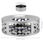 4 PCS Teapot Warmer, Stainless Steel Teapot Warmer, Metal Teapot Heater with Tealight Candle Holder, Brushed Coffee Tea Warmer Base for Glass or Ceramic Teapot, Silver